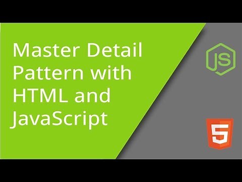 Master Detail Pattern with HTML and JavaScript