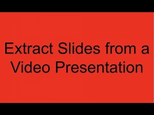 How To convert Video presentation to pdf slides