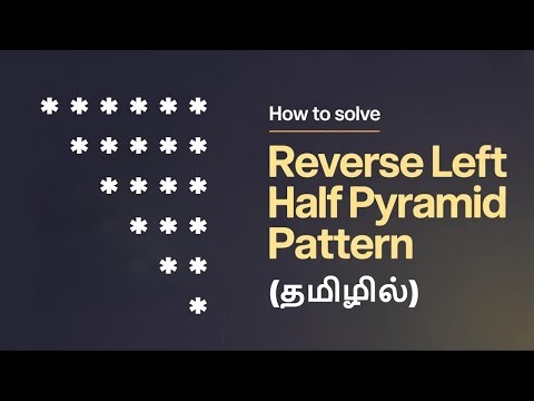 How to Solve Reverse Left Half Pyramid Pattern in Java | pattern program in java tamil | #pattern