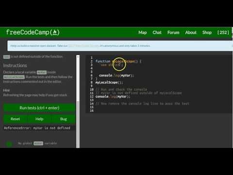 Local Scope and Functions, freeCodeCamp Basic Javascript