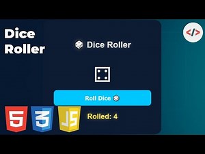 🎲 Dice Roller Using HTML, CSS & JavaScript (Under 3 Minutes!)