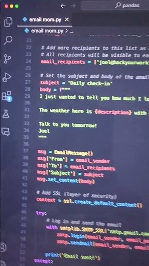 Send emails with PYTHON #programming #python