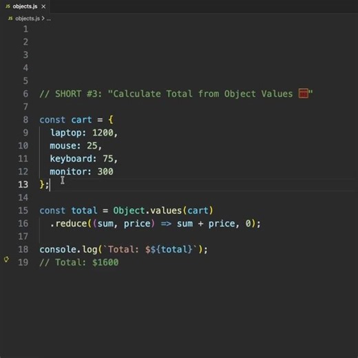 Calculate Total in JavaScript (ONE LINE!) 🚀 #javascript #coding