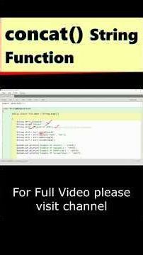 concate() String Functions in java | concate() String Manipulation