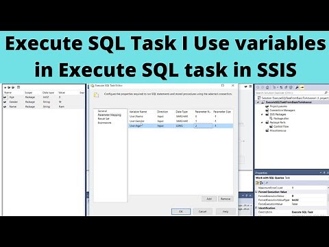 15 Execute SQL Task in SSIS | Use variables in Execute SQL task in SSIS