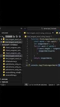 Find Longest Word in JavaScript using Reduce() 🚀 | JS Interview Trick #shorts