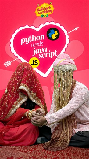 Coding Ninjas on Instagram: "It’s Official! Python and JS in an infinite loop 🔁🥰 #jskipython #happilydeployed . . . . [coding ninjas, shaadi, wedding, vidaai, winter season, wedding, desi shaadi, funny reels, relatable wedding reels, coding languages, relatable, python, javascript] . . . . #codingninjas #wedding #tech #coding #shaadi #relatable #python #javascript"