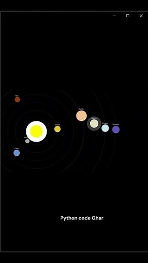 SOLAR SYSTEM DESIGN IN PYTHON CODE FOR BEGGINERS #coding #chatgpt #pythonbegginer #python