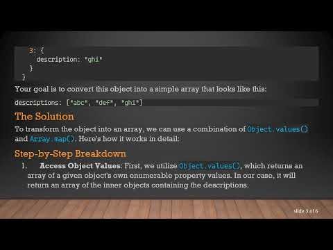 Transforming an Object into an Array Made Simple