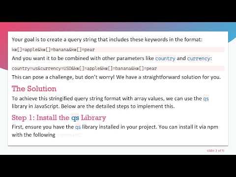 How to Create a Stringified Query String with Array Values in JavaScript