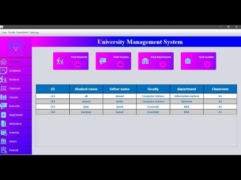 University Management System with Java (Dashboard) full tutorial