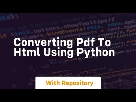 Converting pdf to html using python