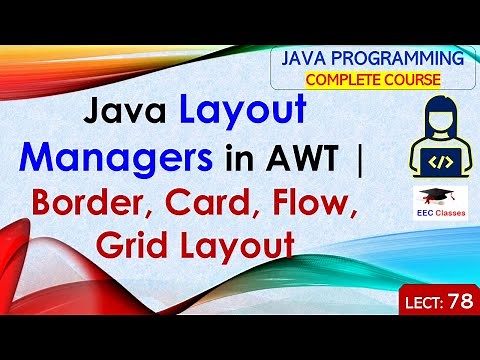 L78: Java Layout Managers in AWT | Border, Card, Flow, Grid Layout | Java Programming Lectures Hindi