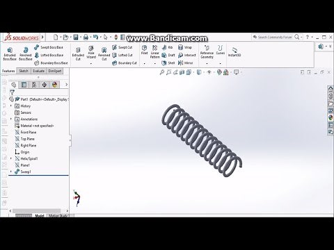 Solidworks tutorial | How To Make a Simple Spring in SolidWorks
