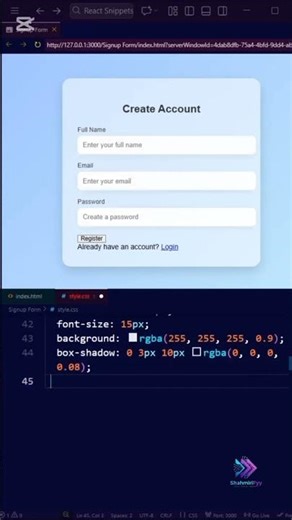 How To Create Registration Form Using HTML CSS & JavaScript