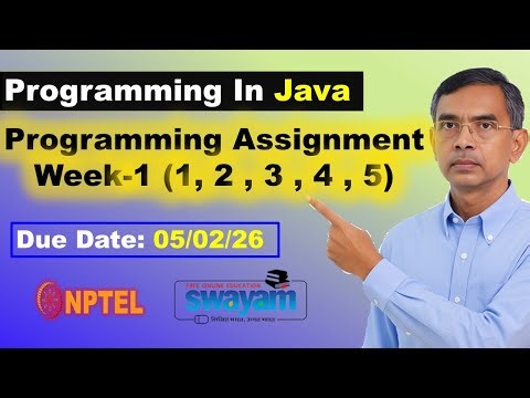 Programming in Java week 1 Programming assignment 1 to 5 Answers Solutions nptel | Jan 2026