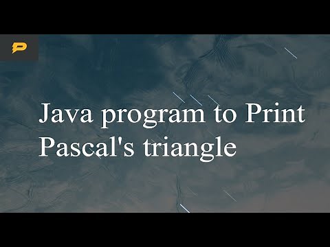 Java program to Print Pascal's triangle