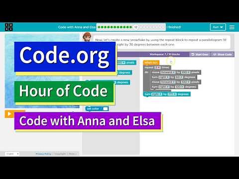 Code with Anna and Elsa Level 12 Code.org Hour of Code Tutorial Answers