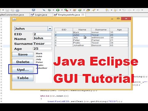 Java Eclipse GUI Tutorial 11 # How to Update / Edit a data in SQLite Database in Java
