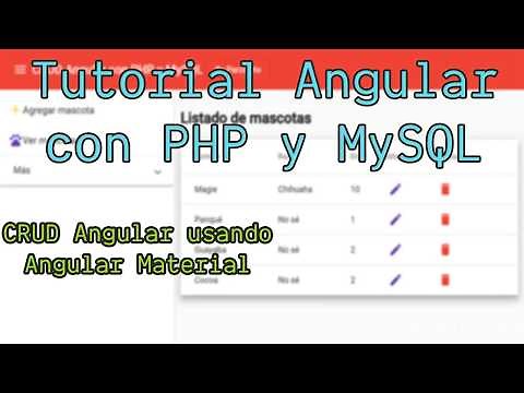 Angular con MySQL y PHP - Tutorial
