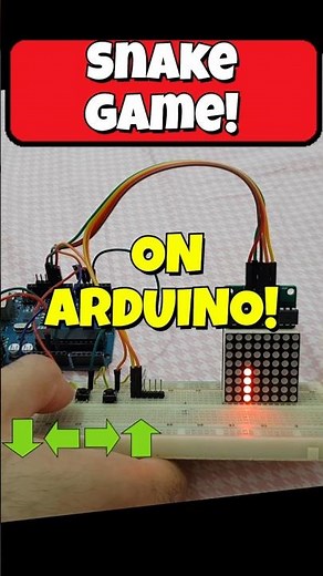 snake game arduino project!, see how to make a four buttons 8x8 matrix led game! #arduino #maker