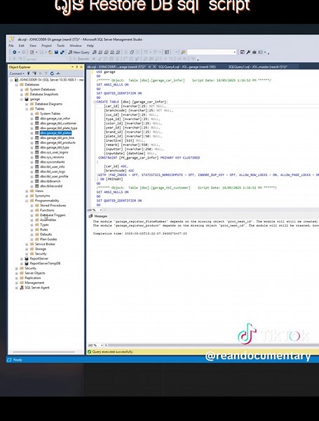 រៀន restore database SQL Server script