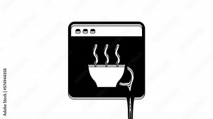 Black Software, web developer programming code icon isolated on white background. Javascript computer script random parts of program code. 4K Video motion graphic animation