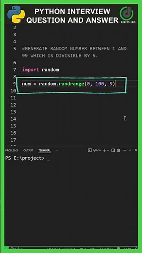 Python Interview Question #2 🐍 | python random number | python interview topics #pythonforbeginners