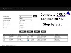 Complete CRUD Operations in Asp.Net C# with SQL | CRUD in Asp.Net C#