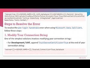 Resolving Microsoft.Data.SqlClient Pre-Login Handshake Errors