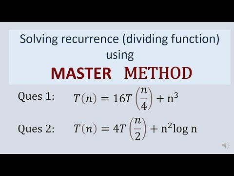 Master Method for Solving Recurrences (Dividing Function Example video)