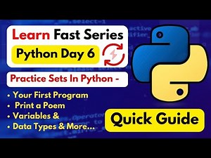 Python practice sets | Day 6 Of Learn Fast Series 🚀