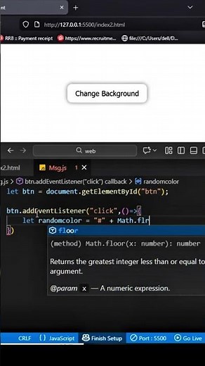 Background Color Changer 😱😱 JS project | Day 12/100 JS Mini Project