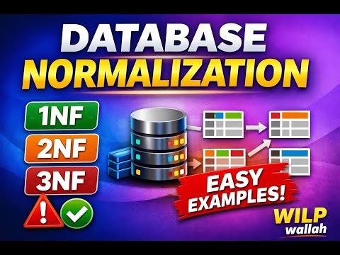 Database Normalization Explained Clearly | 1NF 2NF 3NF with Examples | DBMS | WILP wallah