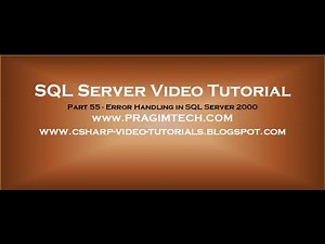 Error handling in sql server 2000 Part 55