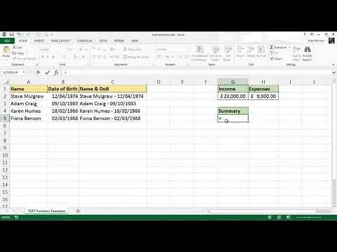How to use the TEXT Function in Excel