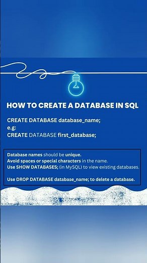 How To Create A Database In Sql #database #sql #sqlshorts