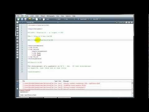LaTeX Tutorial 7 - Errors and Debugging
