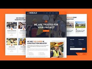 Responsive Construction Website Design Using HTML, CSS, JavaScript & Bootstrap | Multi-page Template
