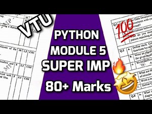 INTRODUCTION TO PYTHON PROGRAMMING MODULE 5 SUPER IMPORTANT|BPLCK105B/BPLCK205B PASSING PACKAGE #vtu