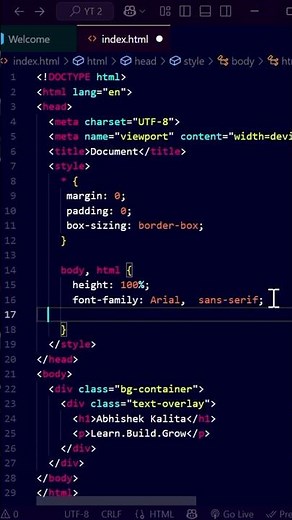 Background Image with Text Using HTML & CSS