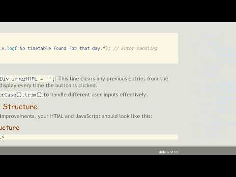 How to Fix JavaScript Button Color and Timetable Issues