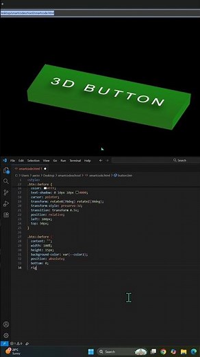 💥 3D Button Using HTML & CSS | Modern Button Design Tutorial | CSS Animation #coding #html