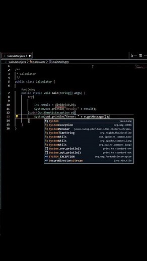 "🚨 calculator using exception handling"