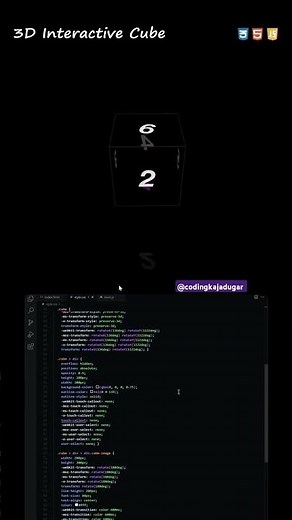 make 3d cube using html css and js #coding #shorts #ytshorts #3dcube #programming #cube #javascript