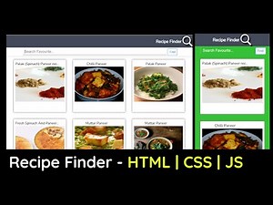 How to Create Recipe Finder App using HTML CSS JavaScript Project 🍕🍕 | Responsive Design CSS
