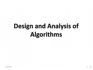 Design and Analysis of  Algorithms - SlideServe
