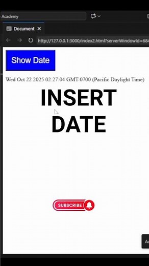 insert date & time in your web page using HTML, CSS and JavaScript #coding