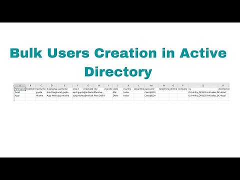 Bulk users creation powershell script for active directory