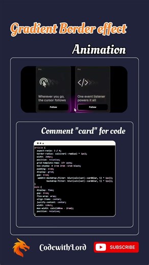 Gradient Border Animation UI 🔥 | Modern Card Design using CSS & HTML | CodewithLord